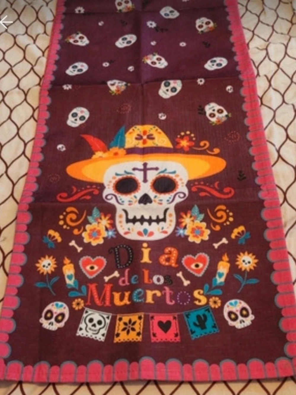 Day of the Dead Skull Table Runner
